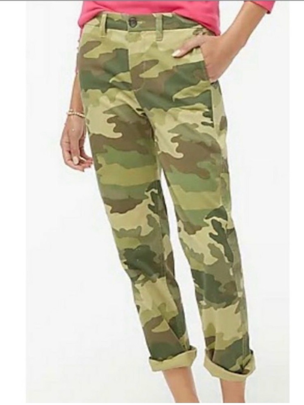 J. Crew Camo Straight Leg High Rise Pants Size  6
